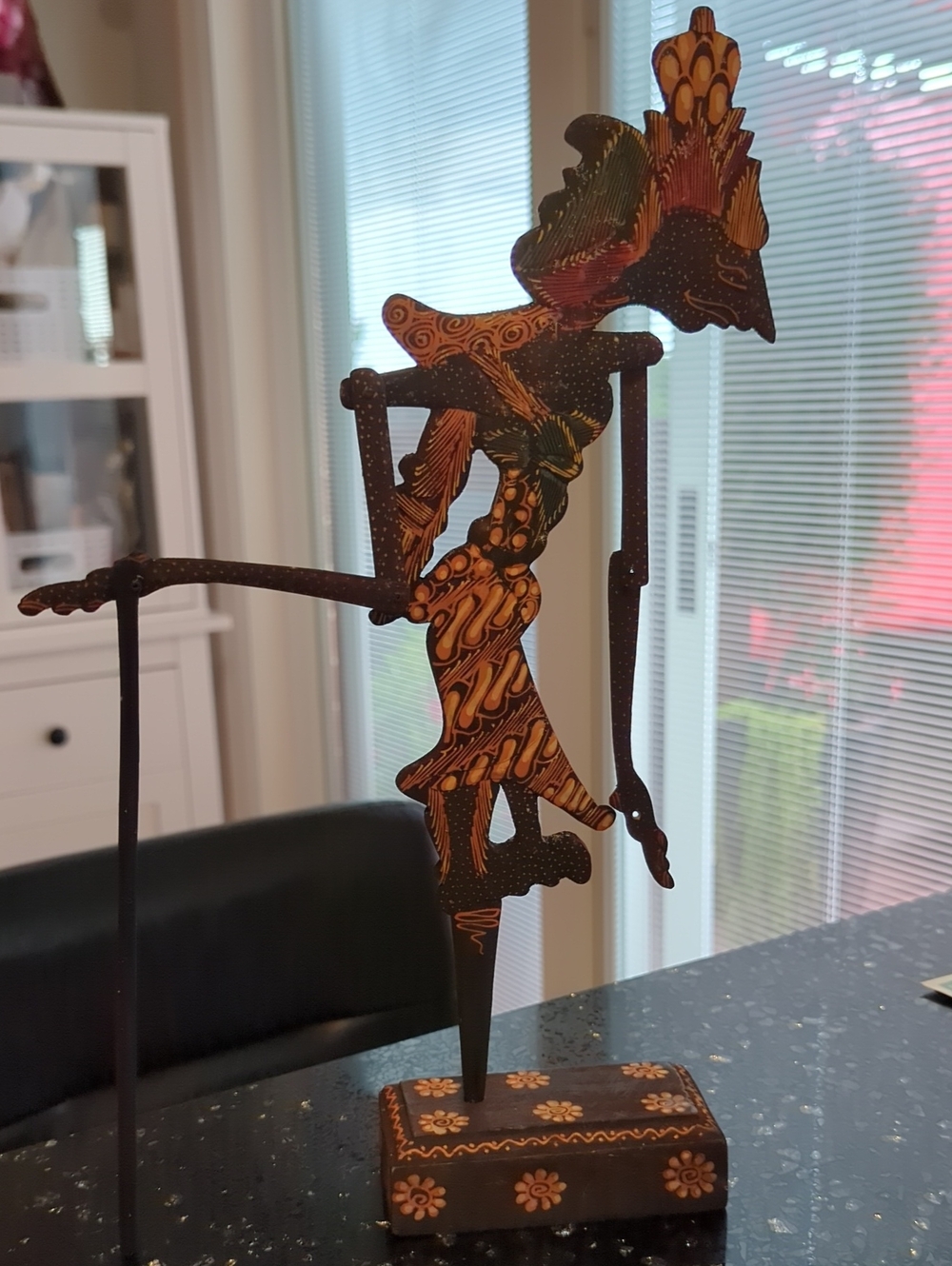 Handcrafted Balinese Shadow Puppet Sculpture (Damaged Arm)